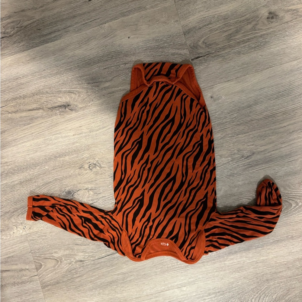 Kyte BABY Orange and Black Tiger Print Bodysuit